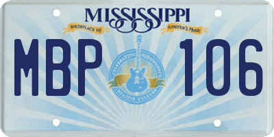 MS license plate MBP106