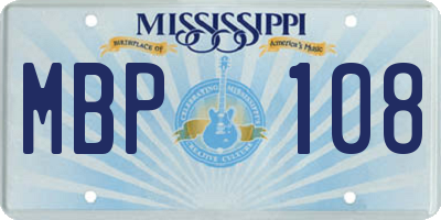 MS license plate MBP108