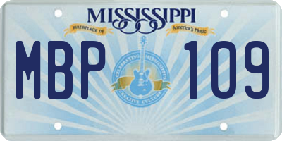 MS license plate MBP109
