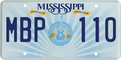 MS license plate MBP110