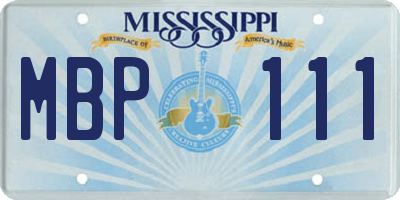 MS license plate MBP111