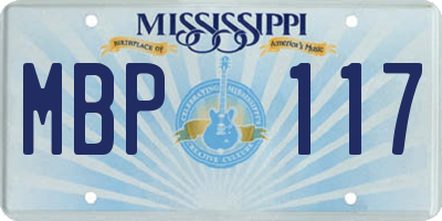 MS license plate MBP117