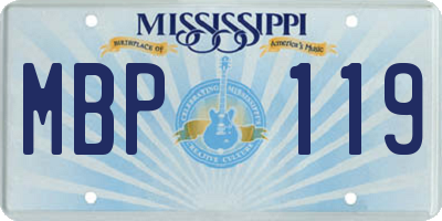 MS license plate MBP119