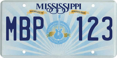 MS license plate MBP123