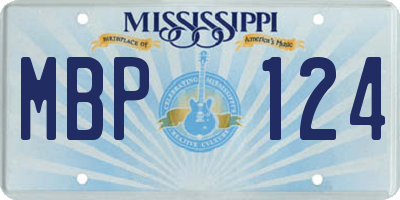 MS license plate MBP124