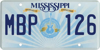 MS license plate MBP126