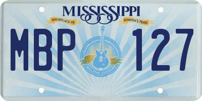 MS license plate MBP127