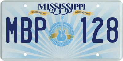 MS license plate MBP128