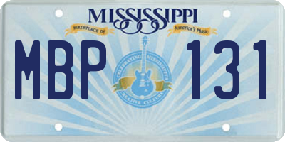 MS license plate MBP131