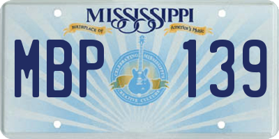MS license plate MBP139