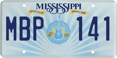 MS license plate MBP141