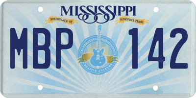 MS license plate MBP142