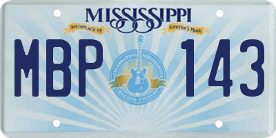 MS license plate MBP143