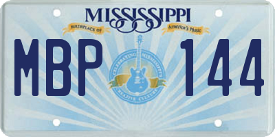MS license plate MBP144