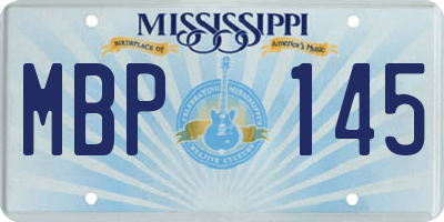 MS license plate MBP145