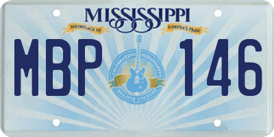 MS license plate MBP146