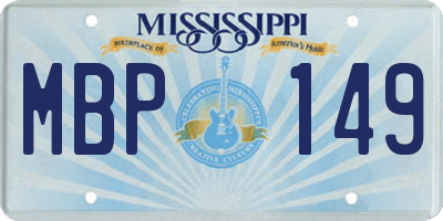 MS license plate MBP149