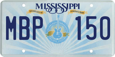 MS license plate MBP150