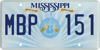 MS license plate MBP151