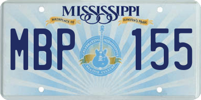MS license plate MBP155