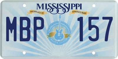 MS license plate MBP157