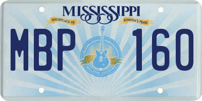 MS license plate MBP160