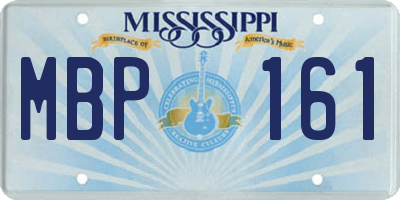 MS license plate MBP161