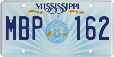 MS license plate MBP162