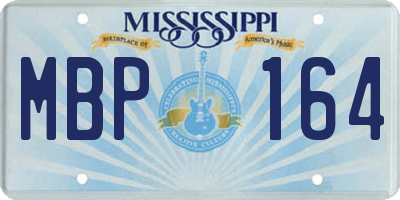 MS license plate MBP164