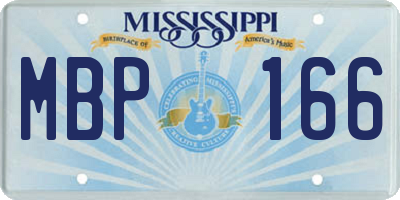 MS license plate MBP166