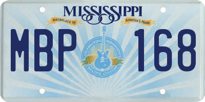 MS license plate MBP168