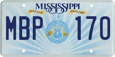 MS license plate MBP170