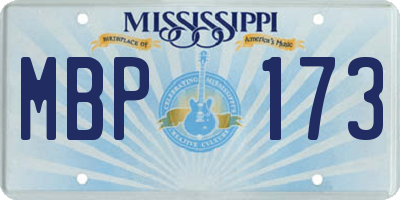 MS license plate MBP173