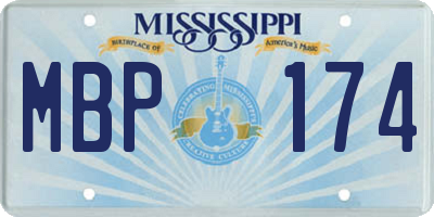 MS license plate MBP174