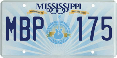 MS license plate MBP175