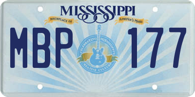 MS license plate MBP177