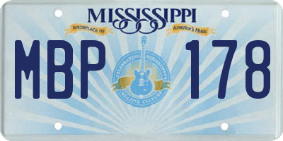 MS license plate MBP178