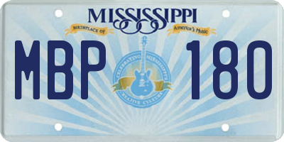 MS license plate MBP180