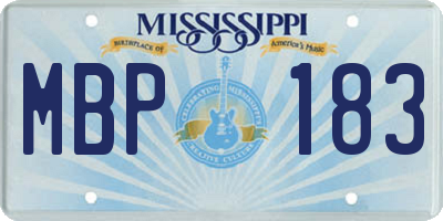 MS license plate MBP183