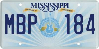 MS license plate MBP184