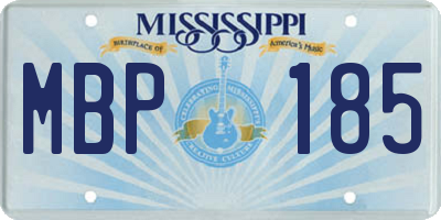 MS license plate MBP185