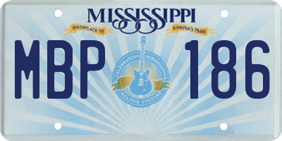 MS license plate MBP186