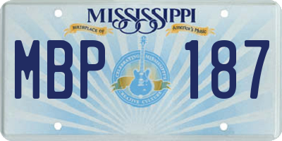 MS license plate MBP187