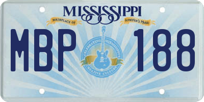 MS license plate MBP188