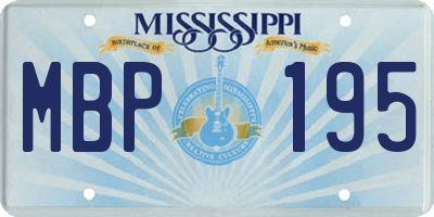 MS license plate MBP195