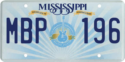 MS license plate MBP196
