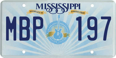 MS license plate MBP197