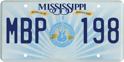 MS license plate MBP198