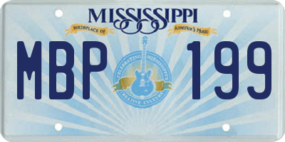 MS license plate MBP199