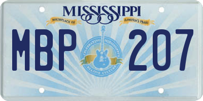MS license plate MBP207
